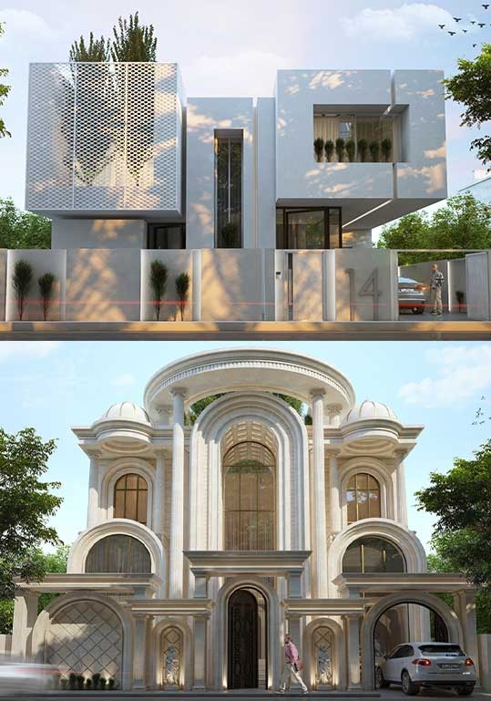 نمای کلاسیک و مدرن