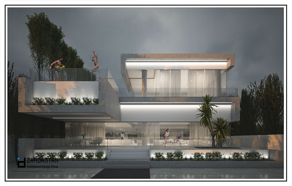 طراحی نما ویلا شب طراحی نما ویلا شب