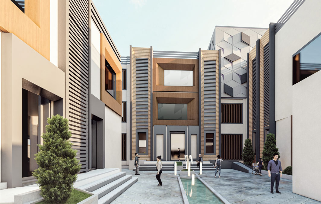 پروژه دانشجویی معماری مجتمع تجاری