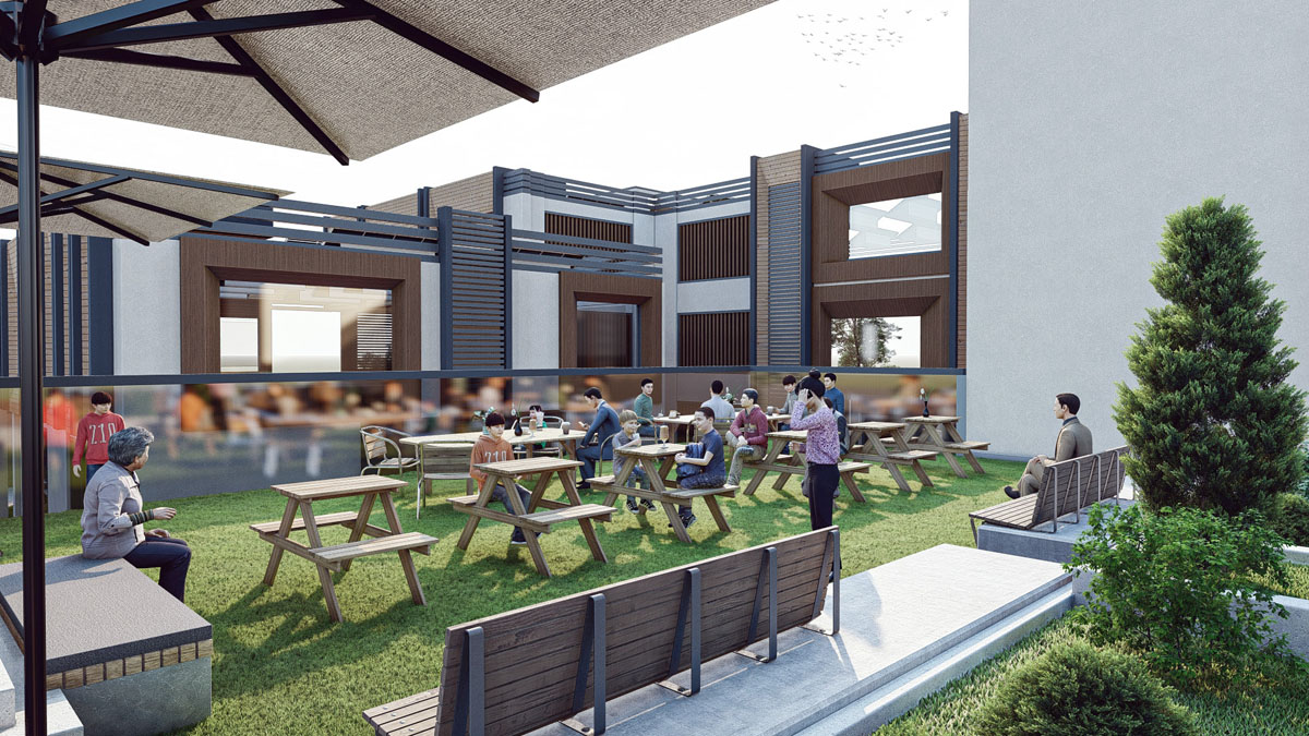 پروژه دانشجویی معماری مجتمع تجاری