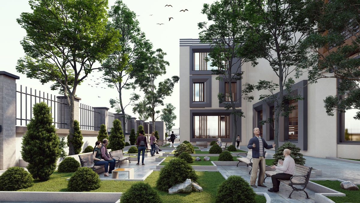 پروژه دانشجویی معماری مجتمع تجاری