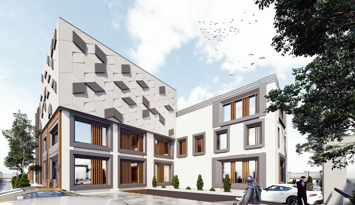 پروژه دانشجویی معماری مجتمع تجاری