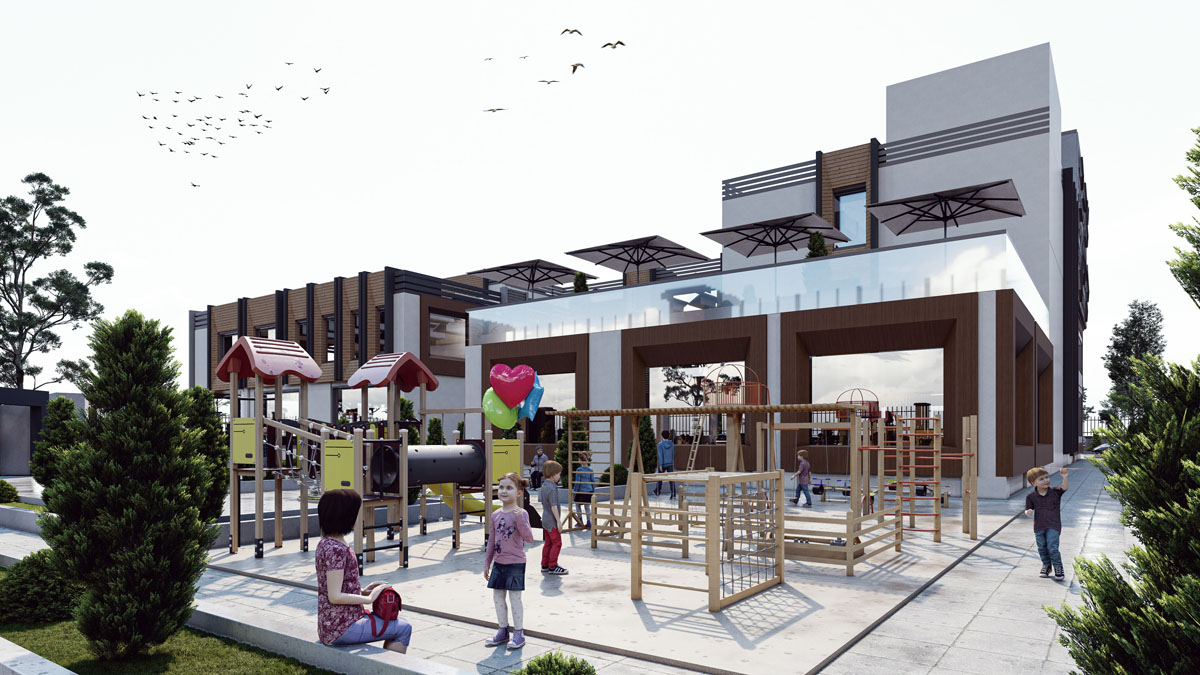 پروژه دانشجویی معماری مجتمع تجاری