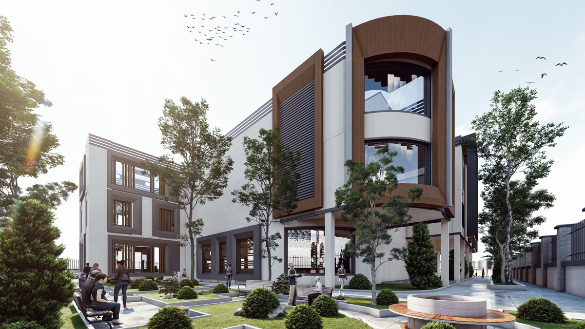 پروژه دانشجویی معماری مجتمع تجاری