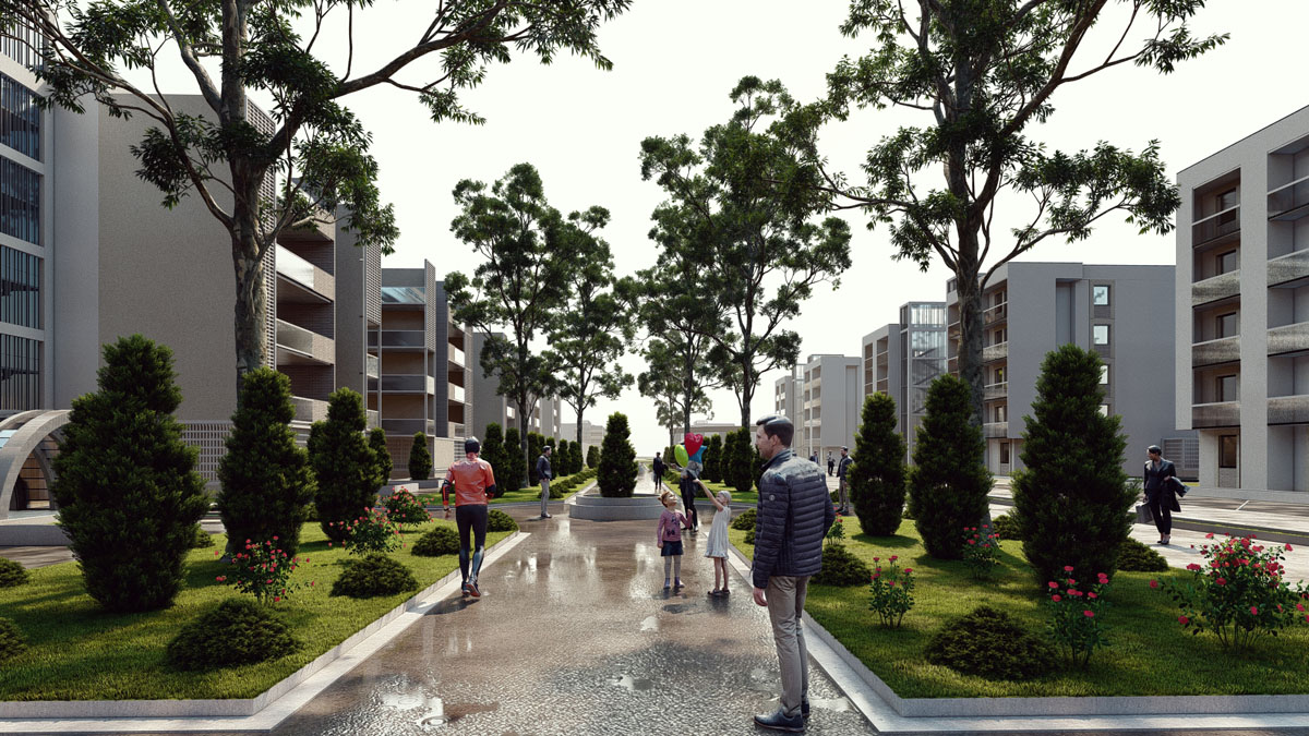 پروژه دانشجویی معماری مجتمع مسکونی