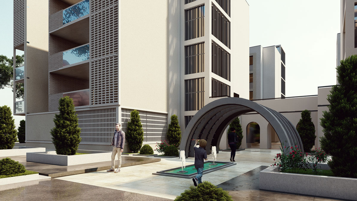 پروژه دانشجویی معماری مجتمع مسکونی