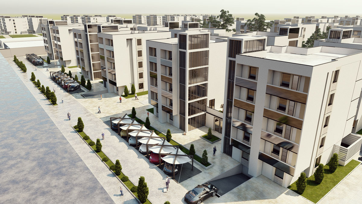 پروژه دانشجویی معماری مجتمع مسکونی