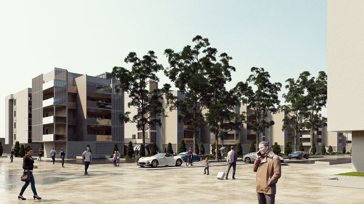 پروژه دانشجویی معماری مجتمع مسکونی