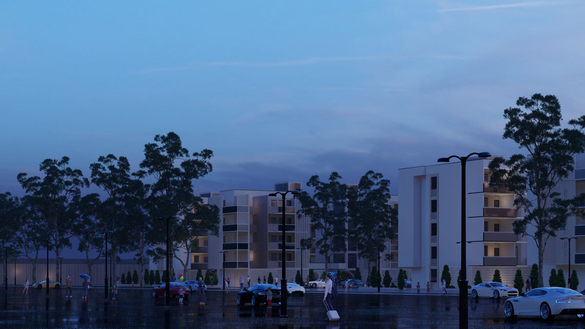 پروژه دانشجویی معماری مجتمع مسکونی