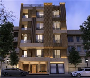 طراحی نمای ساختمان مسکونی مدرن با ترکیب سنگ و چوب